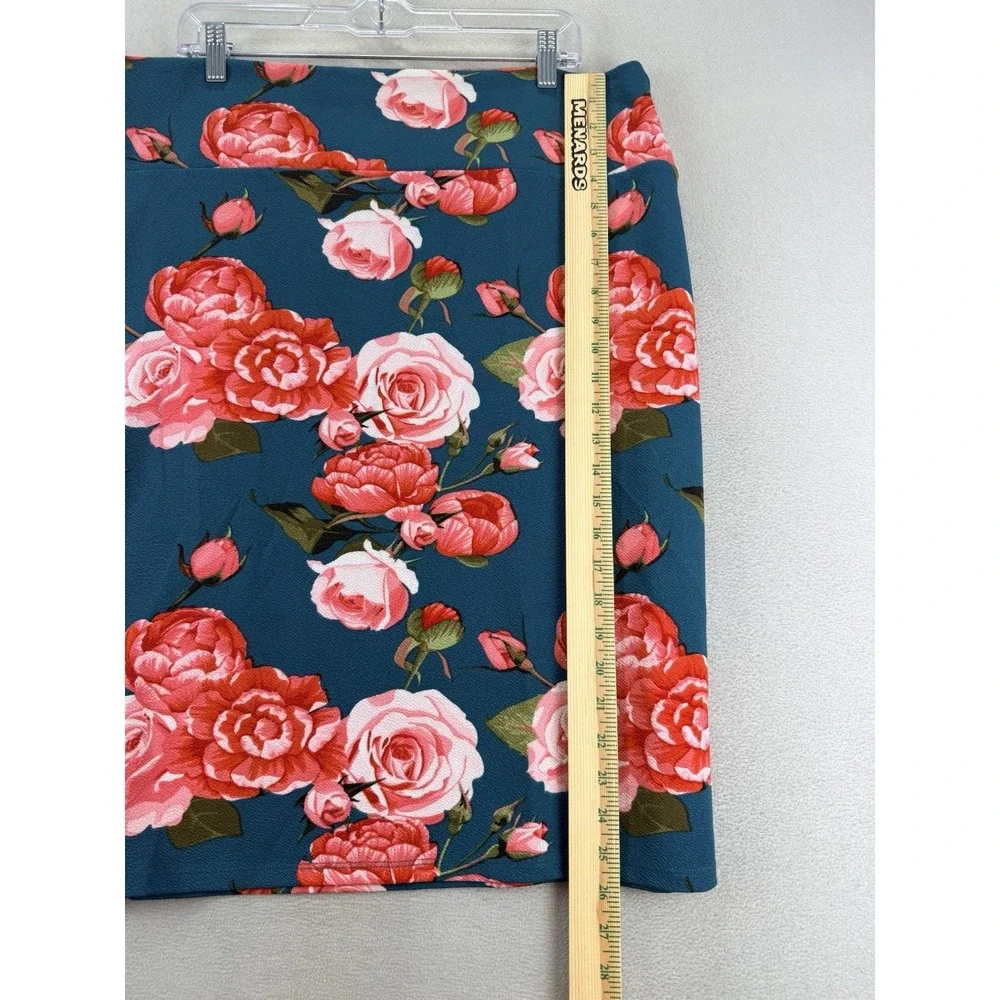 LuLaRoe‎ Women's Plus Sz 3XL Cassie Floral Business Stretch Casual Pencil Skirt - Picture 5 of 8